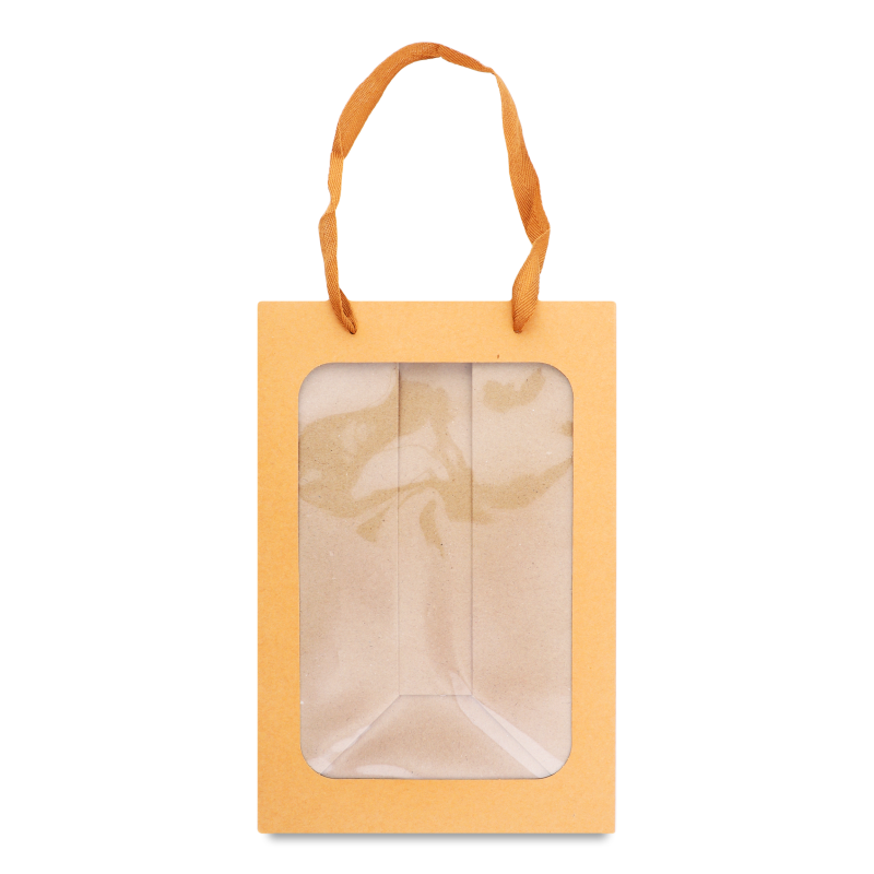 Пакет подарунковий Крафт з віконцем 30*20*16см