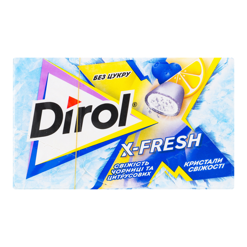 Гумка жувальна без цукру Свіжість чорниці та цитрусових X-Fresh Dirol к/у