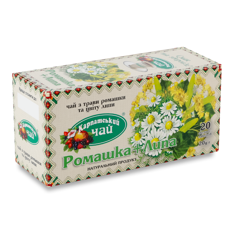 Чай Ромашка+Липа 20*1г Карпатський чай