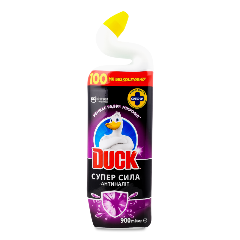 Засіб чистячий д/унітазів Супер сила Антиналіт 900мл Duck