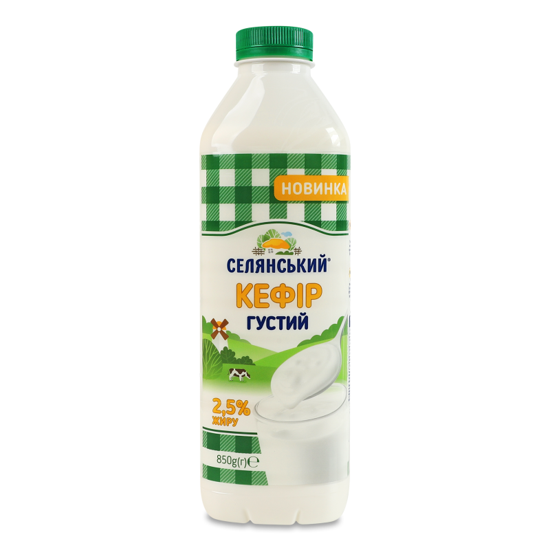 Кефір густий 2,5% 850г пет Селянський