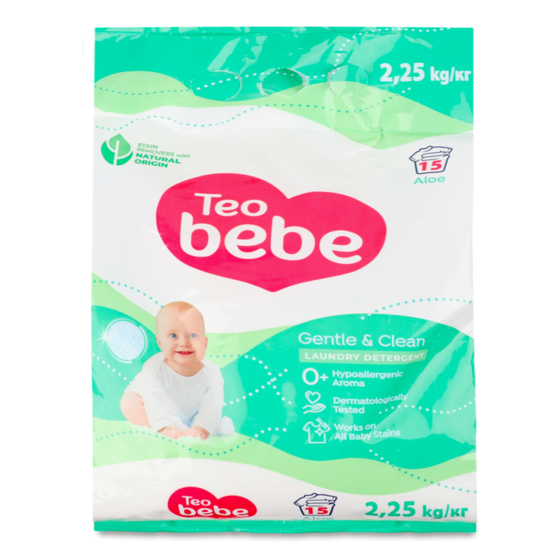Засіб миючий порошкоподібний д/дитячих речей Gentle&Clean Алое 2,25кг Teo Bebe