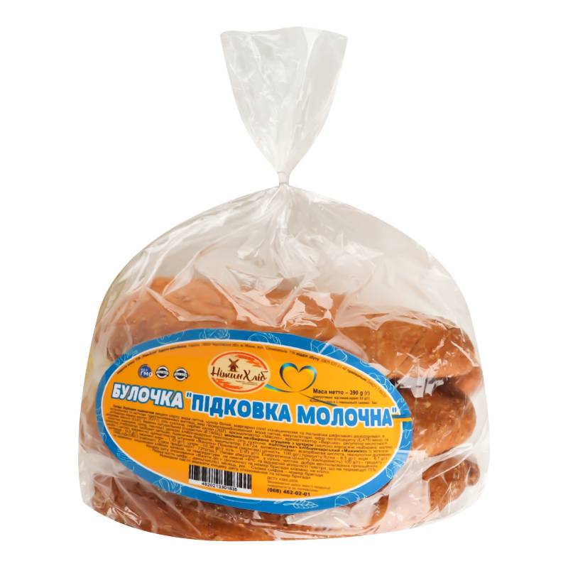 Булочка Подковка молочная НіжинХліб м/у 390г НіжинХліб(4820213301635 ...