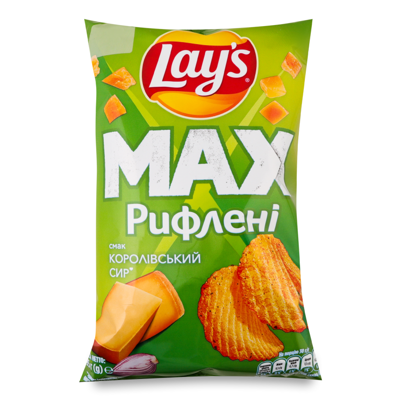 Чипси Max з смаком Королівський сир рифлені 95г Lay”s