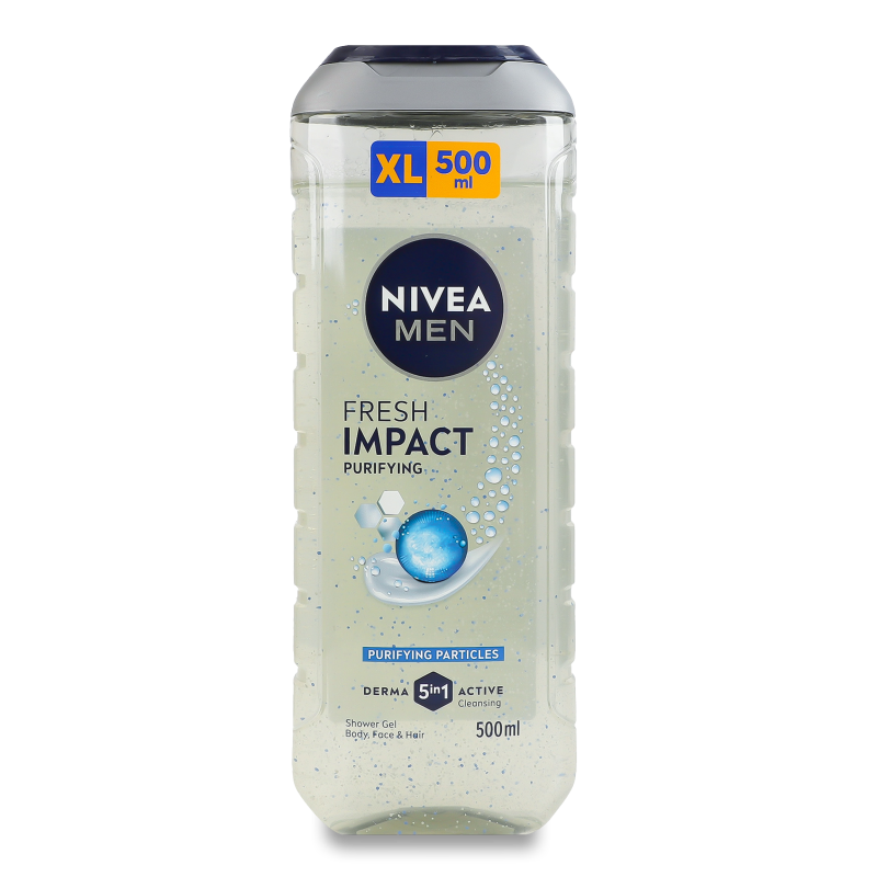 Гель д/душу тіла обличчя та волосся Fresh impact 500мл Nivea Men