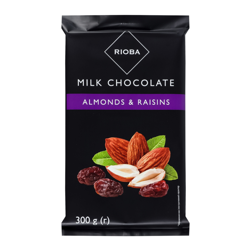 Шоколад молочный Almonds&Raisins Rioba м/у 300г Rioba(4820086630931 ...