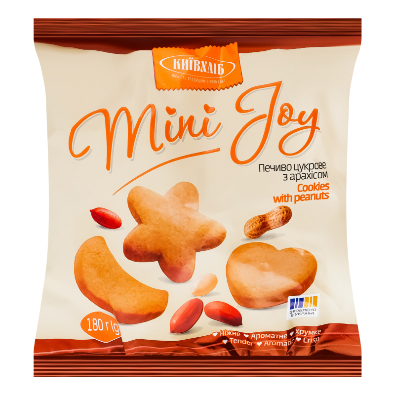 Печиво цукрове з арахісом Mini joy Київхліб м/у