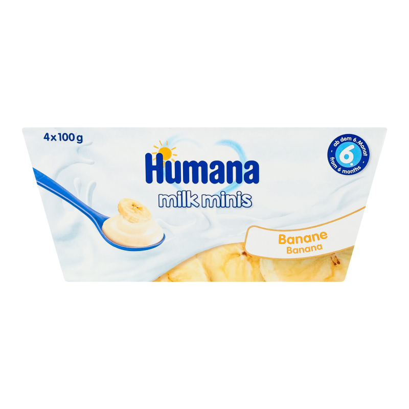 Продукт кисломолочний для дітей від 6міс з бананом Humana к/у 4х