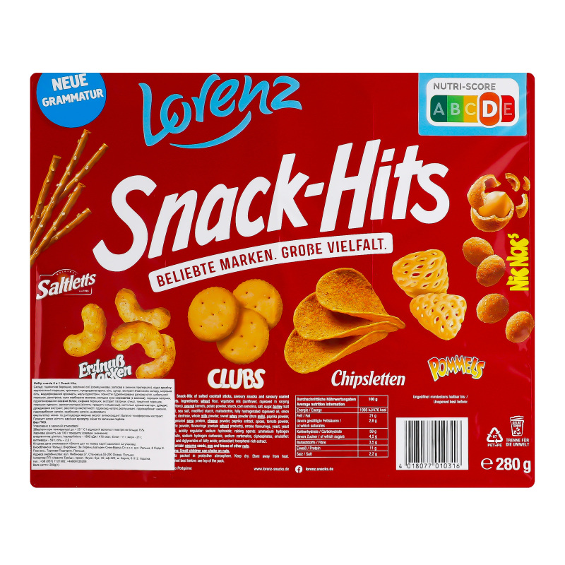Набір снеків 6в1 Snack-hits Lorenz п/у
