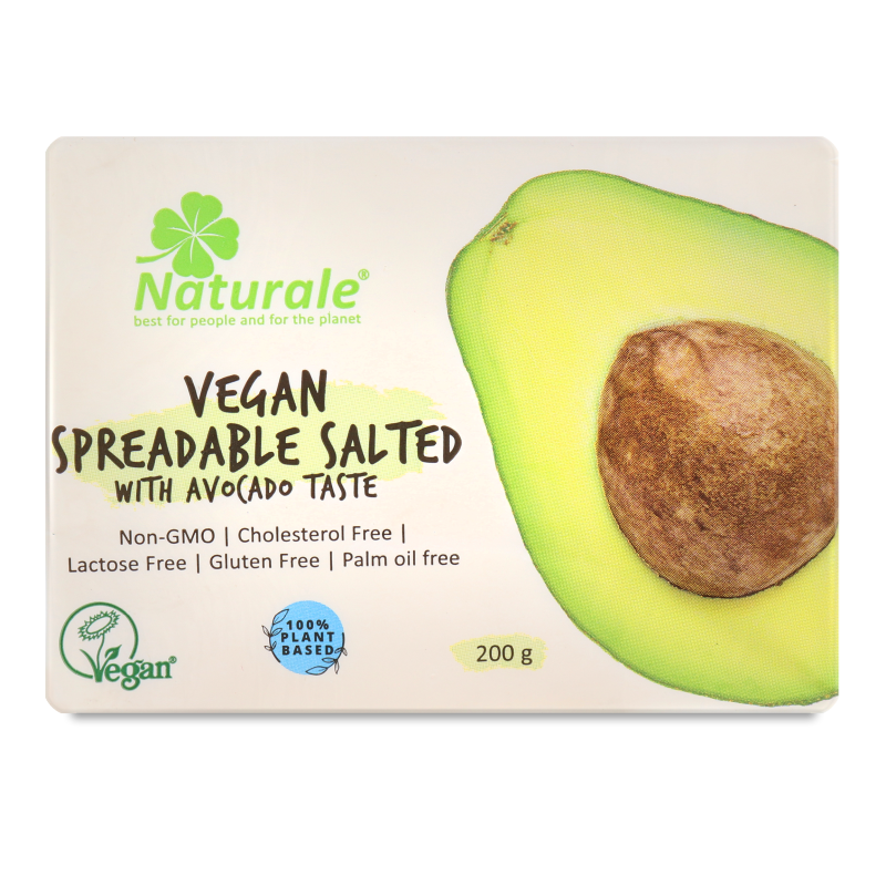 Суміш рослинних жирів веганська з смаком авокадо солона 75% 200г Naturale