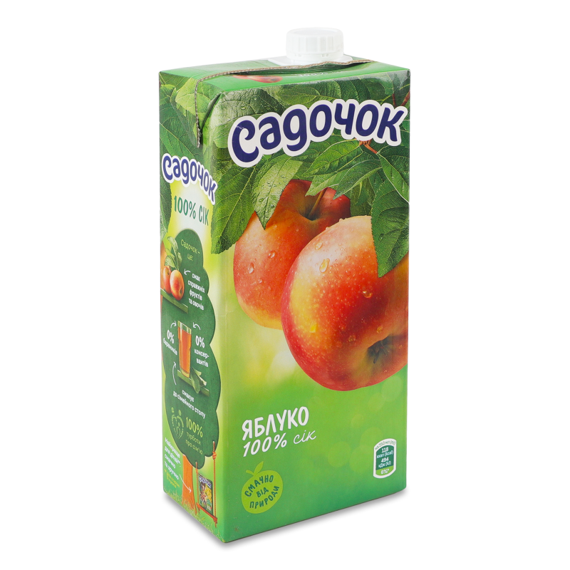 Сік Яблуко без цукру 0,95л т/п з кришкою Садочок