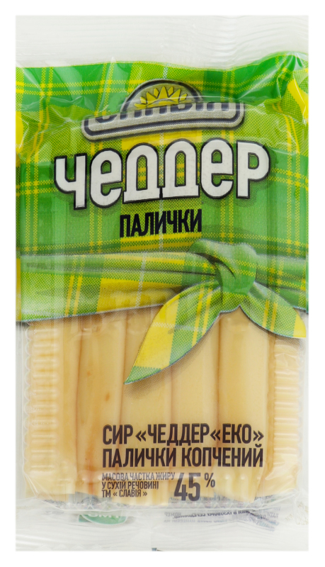 Сыр 45% копченый палочки Чеддер Эко Славія в/у 0.122кг Славія: купить в ...