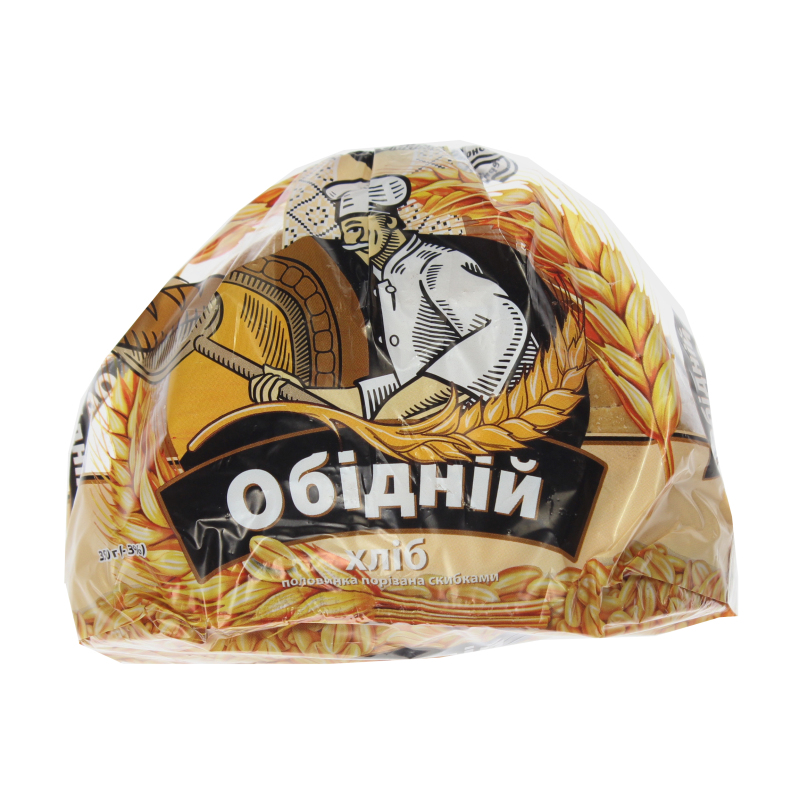 Хліб половинка в нарізці Обідній Хліб Житомира м/у