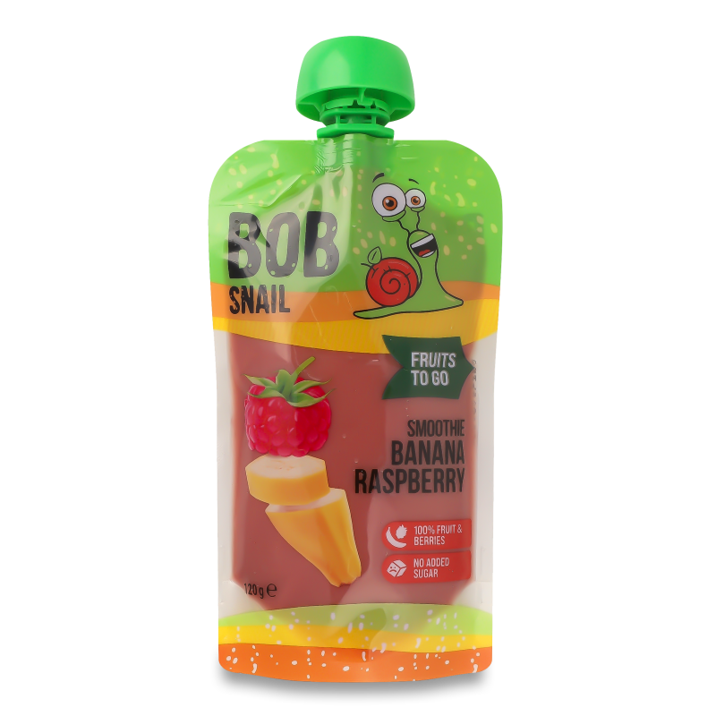 Пюре фруктове Smoothie Банан-малина 120г пауч Bob Snail