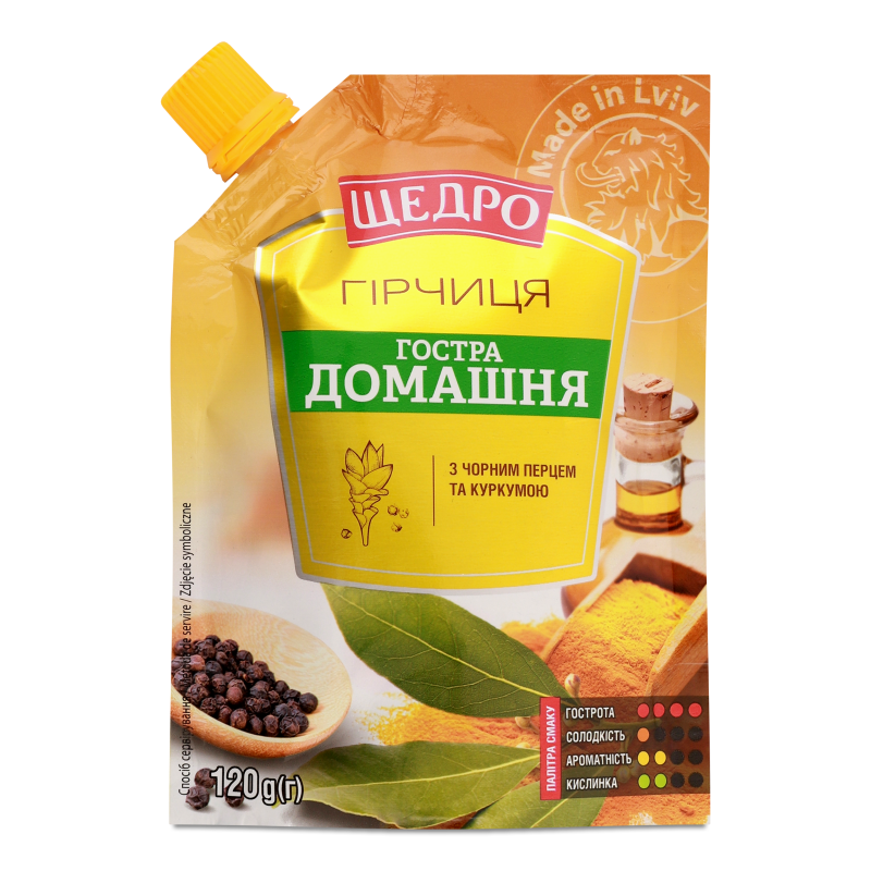 Гірчиця Гостра домашня 120г д/п Щедро