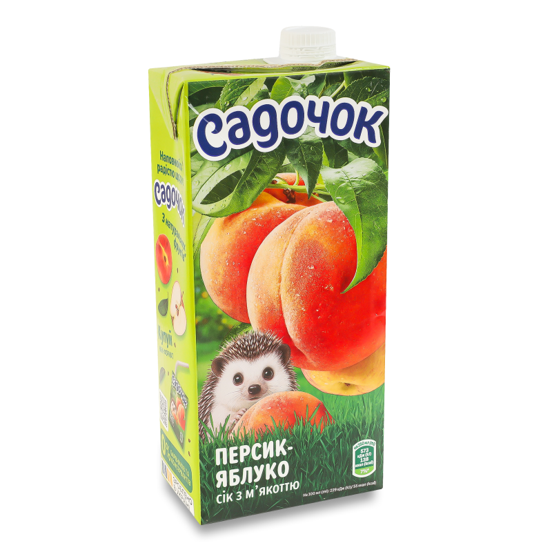 Сік персиково-яблучний з м’якоттю 0,95л т/п Садочок