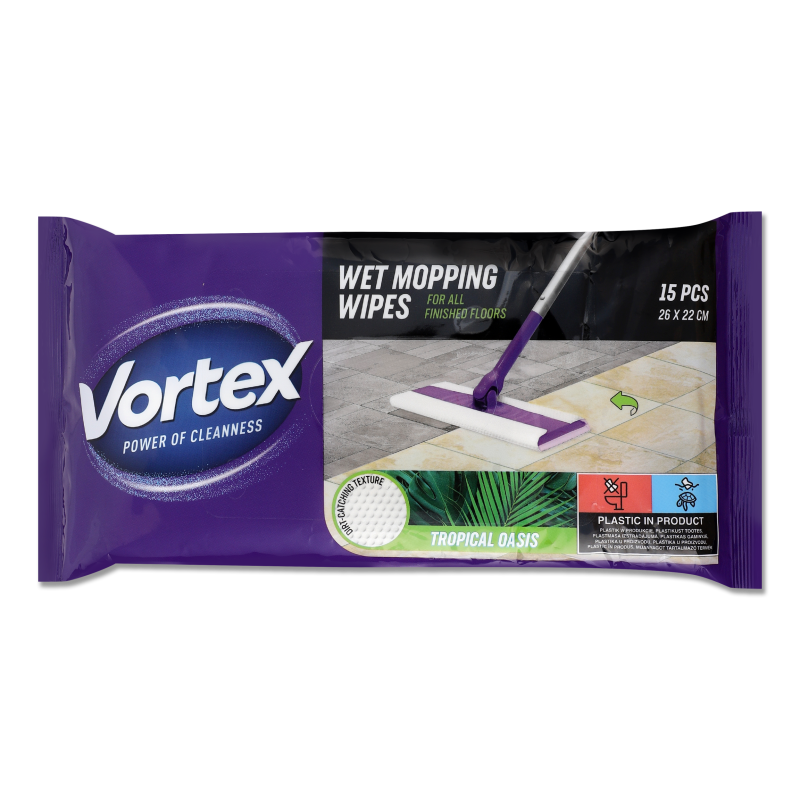 Серветки вологі д/підлоги Tropical Spa 15шт Vortex