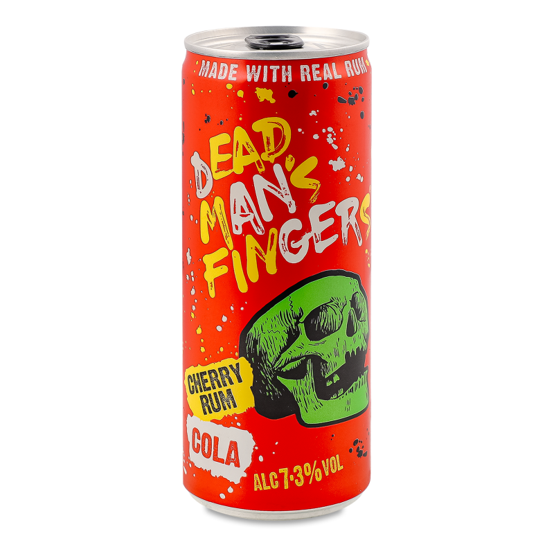 Напій слабоалкогольний на основі рому Cherry Rum&Cola 7,3%, 0,25л ж/б Dead Man.s Fingers
