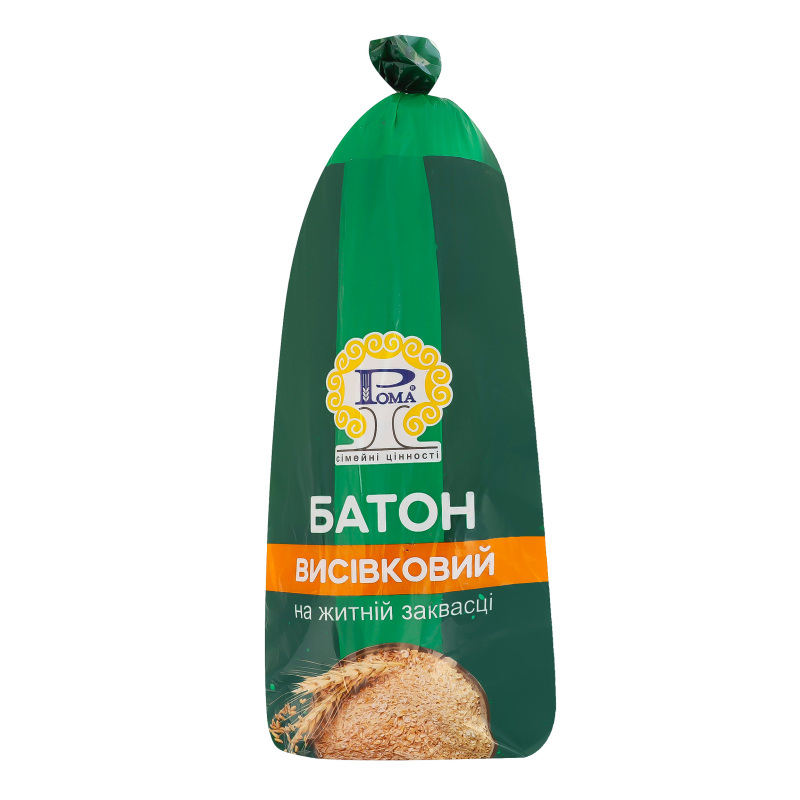 Батон нарізний на житній заквасці Висівковий Рома м/у