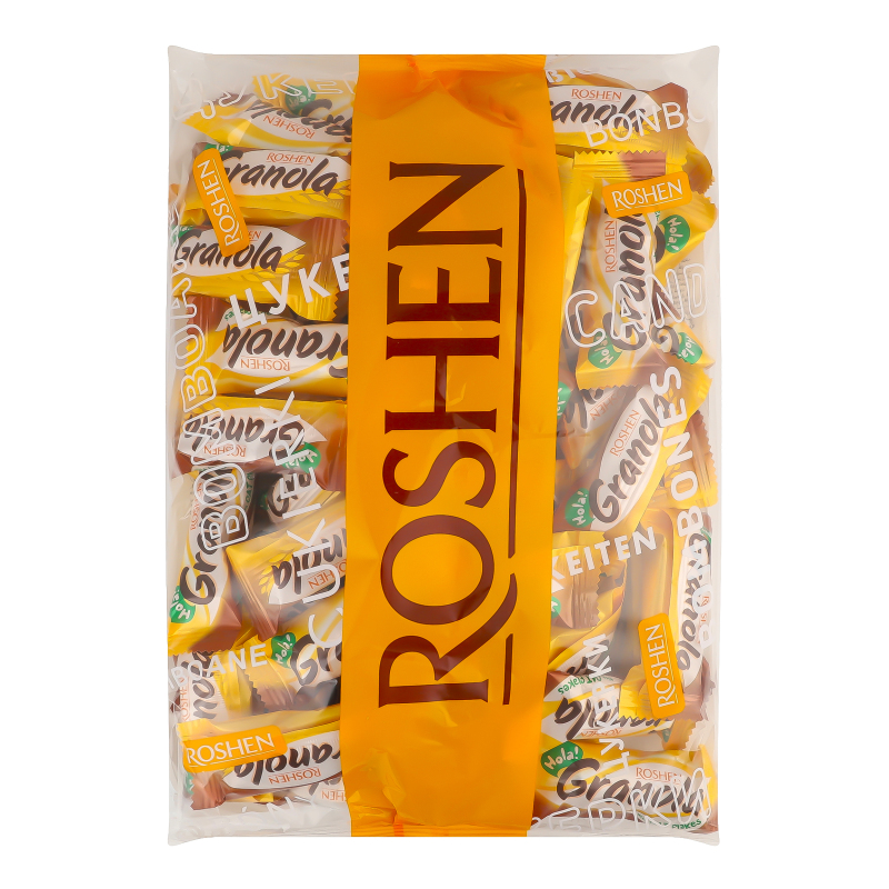 Цукерки з вафельними вівсяними пластівцями та какао Hola! Granola Roshen кг