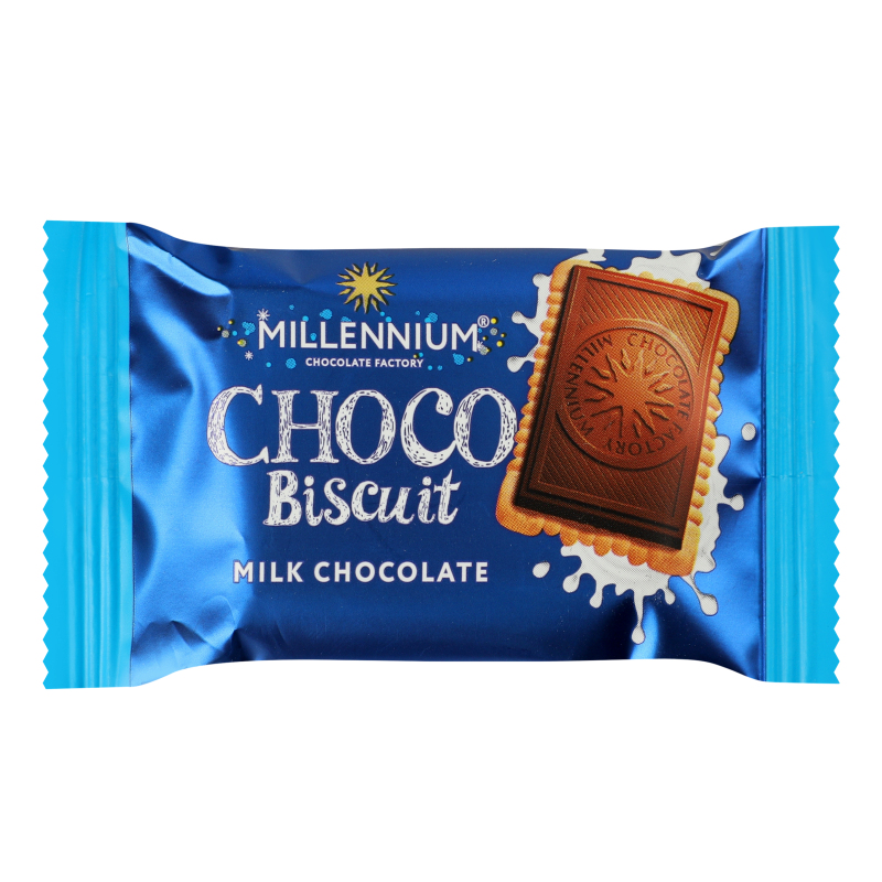 Шоколад молочный с печеньем Choco biscuit Millennium м/у 15г