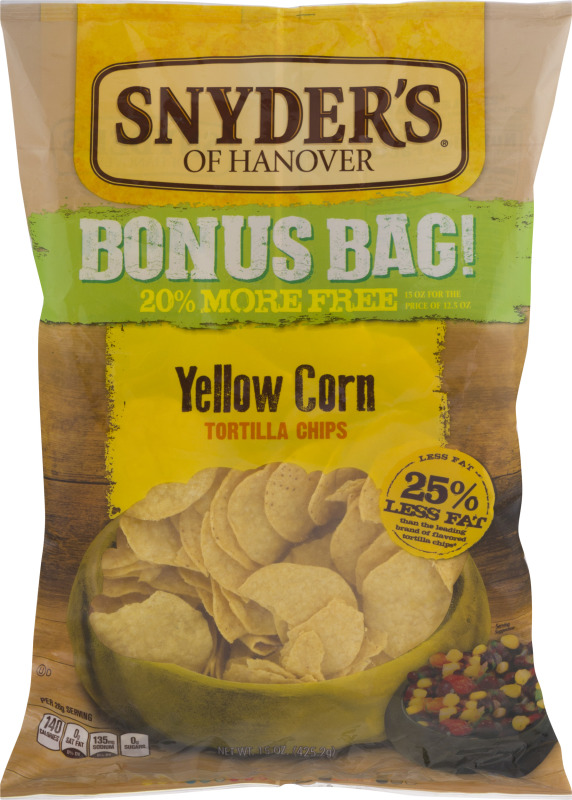 Snyder's of Hanover Yellow Corn Tortilla Chips Bonus Bag Snyder's Of