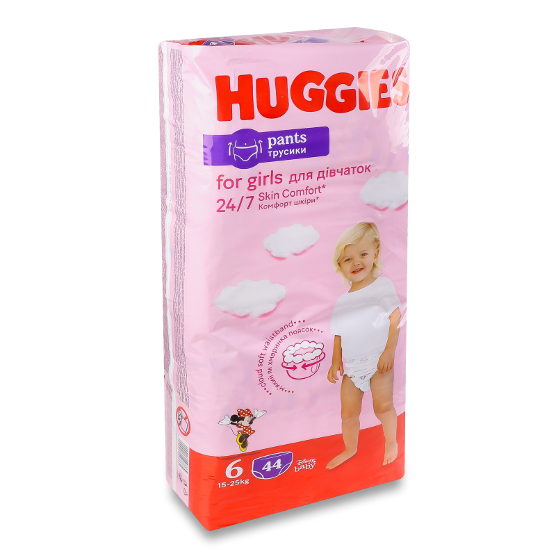 Підгузники-трусики Пант д/дівчаток 15-25кг 44шт Хаггіс