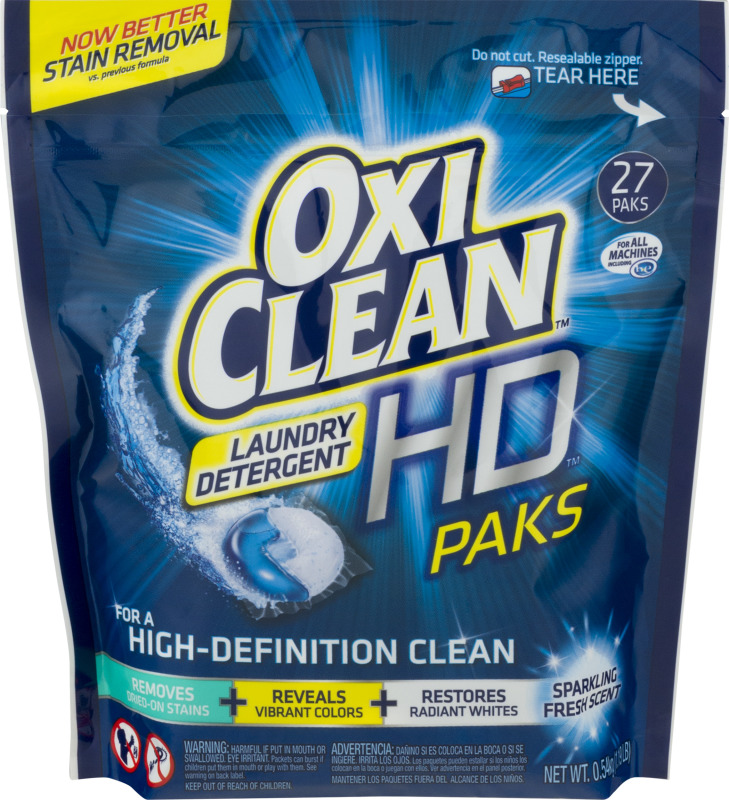 Oxi Clean Laundry Detergent HD Paks Sparkling Fresh Scent 27 CT