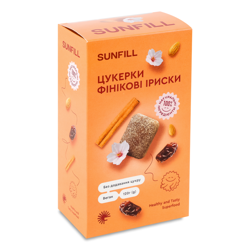 Цукерки Фінікові іриски 120г Sunfill