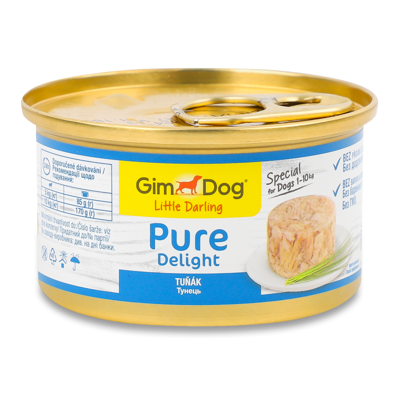 Корм д/собак Пур Делайт з тунцем 85г ж/б Джим Дог