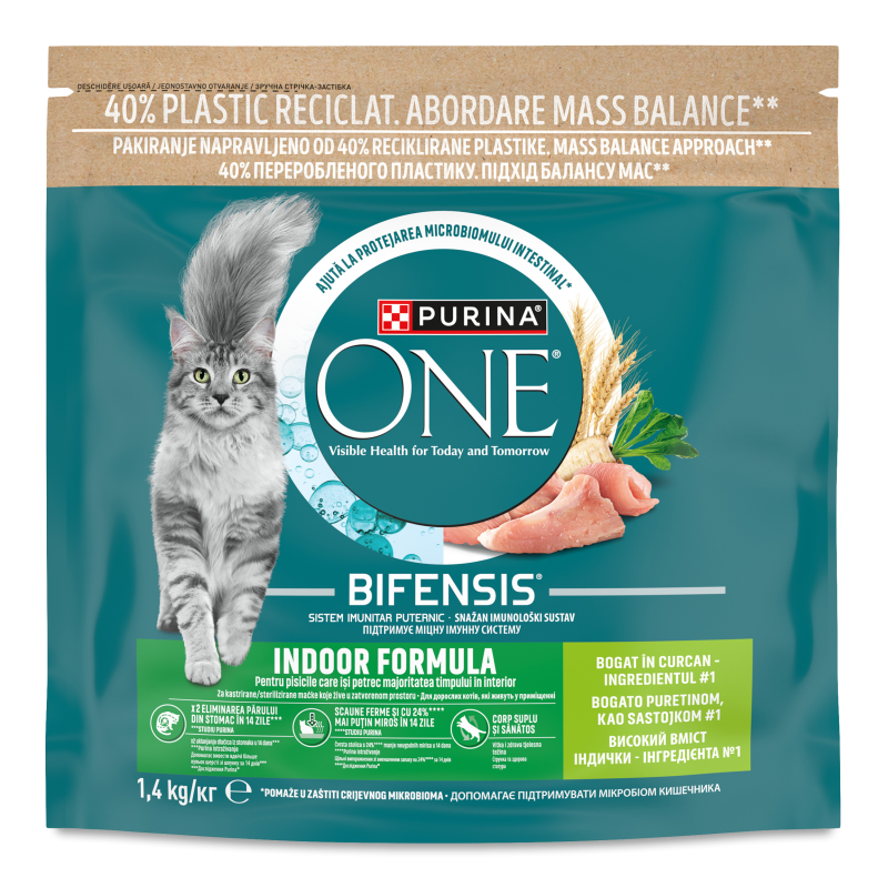 Корм д/дорослих котів Bifensis Indoor з індичкою сухий 1,4кг Purina One
