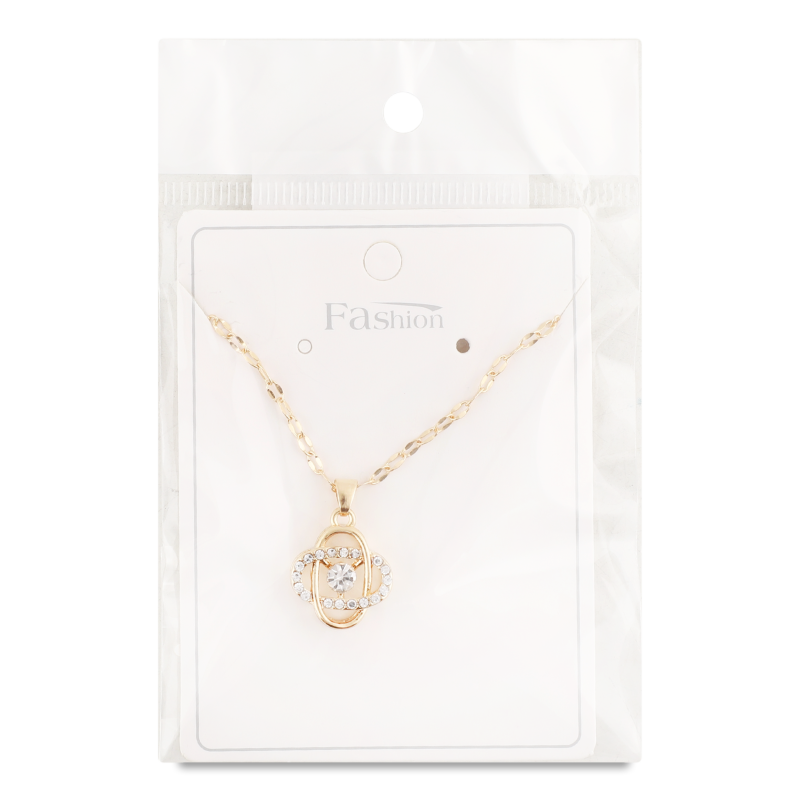 Ланцюжок жовтий метал з підвіскою 40см FHF1508