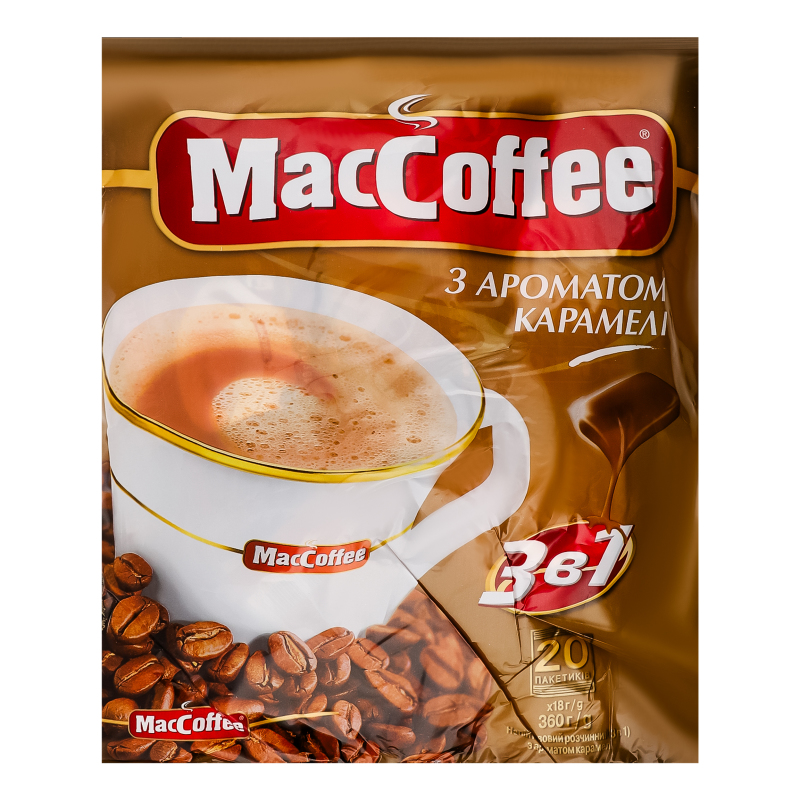 mamacariページ Напиток кофейный растворимый с ароматом карамели 3в1 MacCoffee м/у