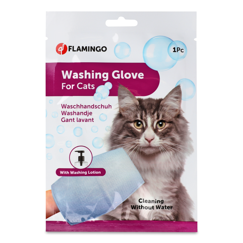 Рукавичка-серветка д/котів Купання без води Flamingo