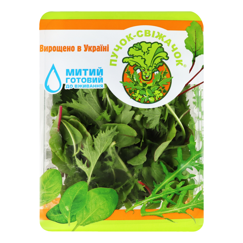 Салат Рукола-мангольд-мізуна Пучок-Свіжачок м/у 75г Пучок-Свіжачок ...