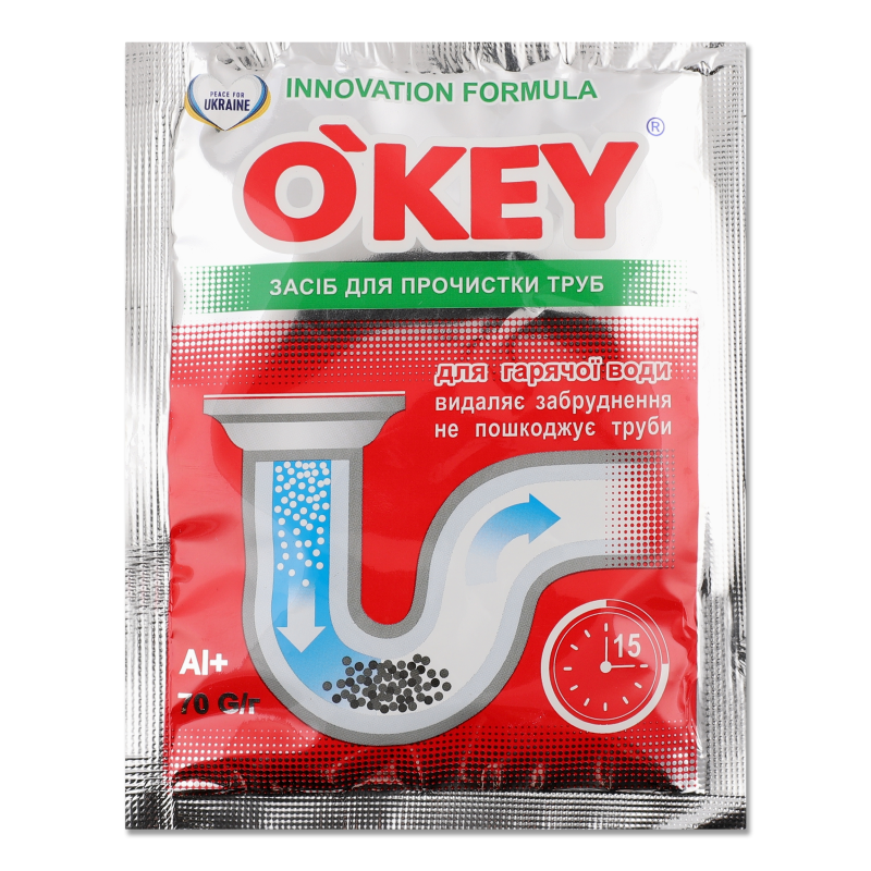 Засіб д/прочистки труб д/гарячої води гранули 70г О”Кей