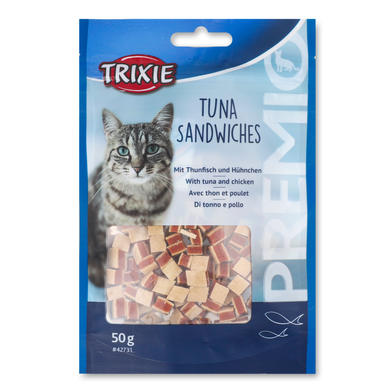 Ласощі д/котів Преміо Туна Сендвіч з тунцем 50г Тріксі