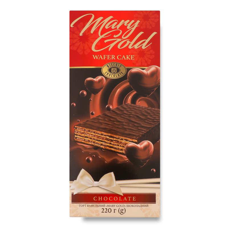 Торт вафельний Mary Gold Шоколадний 220г Бісквіт-шоколад