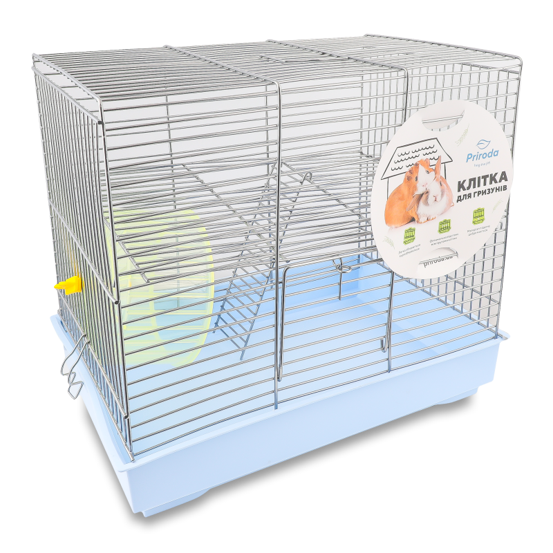 Клітка д/гризунів Міккі блакитна хром з колесом 37*25*30см Природа