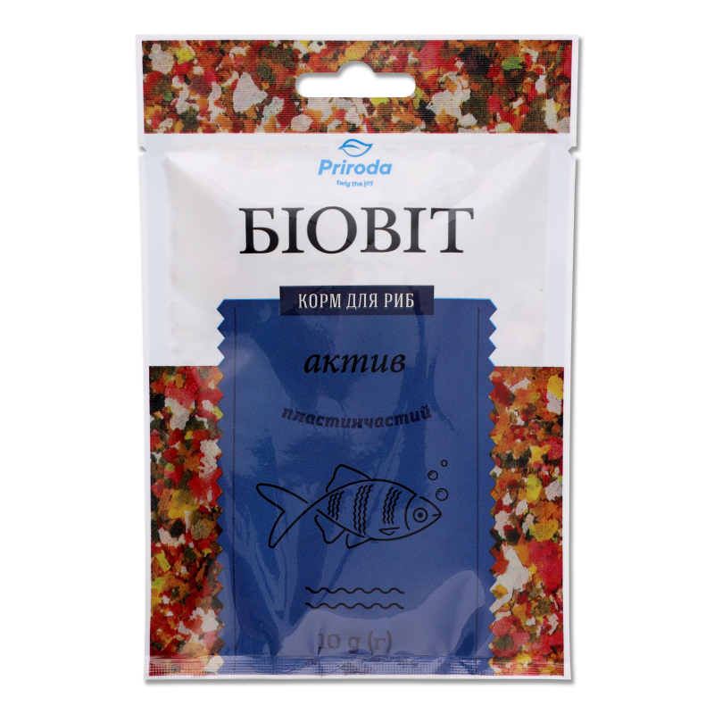Корм д/риб БіоВіт Актив пластинчатий 10г Природа