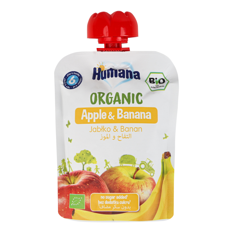 Пюре фруктове для дітей від 6міс Apple&Banana Organic Humana д/п