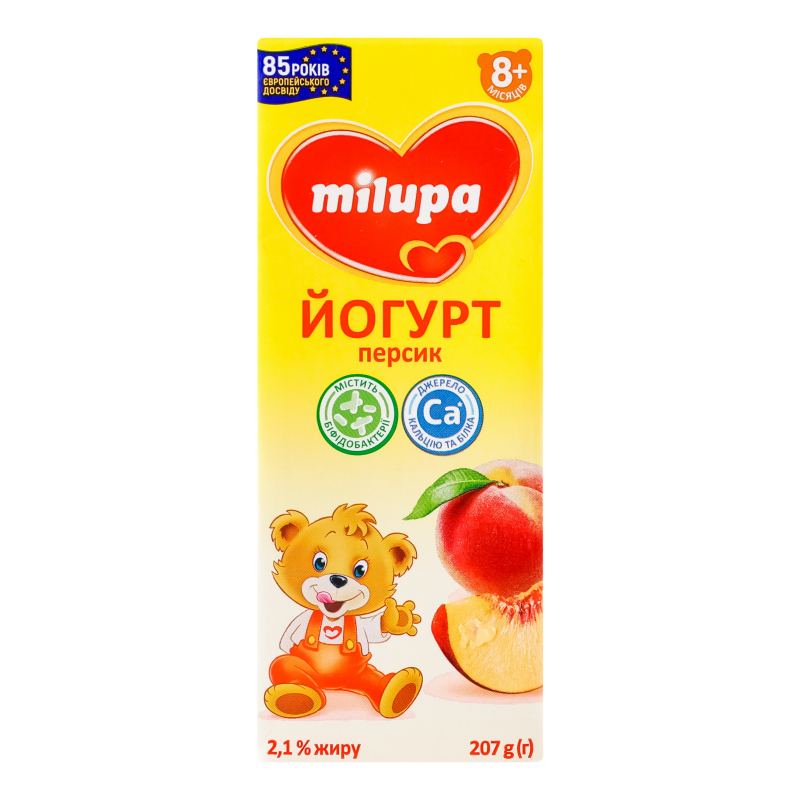 Йогурт 2.1% для дітей від 8міс Персик Milupa т/п