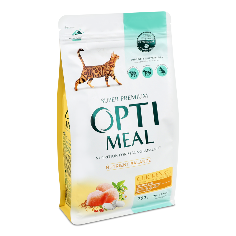 Корм д/котів Курка сухий 700г Оптіміл