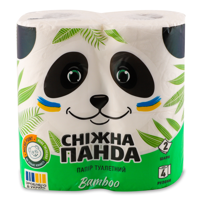 Папір туалетний Bamboo 2шари 4шт Сніжна панда