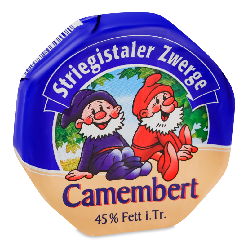 Сир м”який Штрігісталер Цверге Камембер з пліснявою 45% 125г Казерай Шампіньон