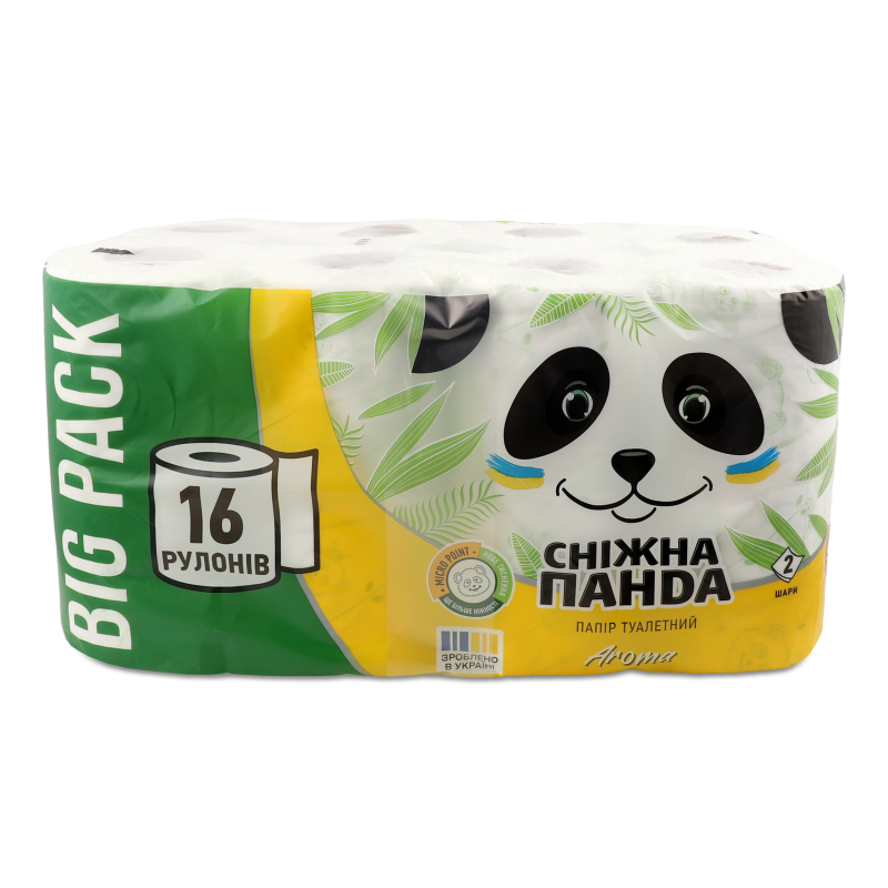 Папір туалетний Арома 2шари 16шт Сніжна панда