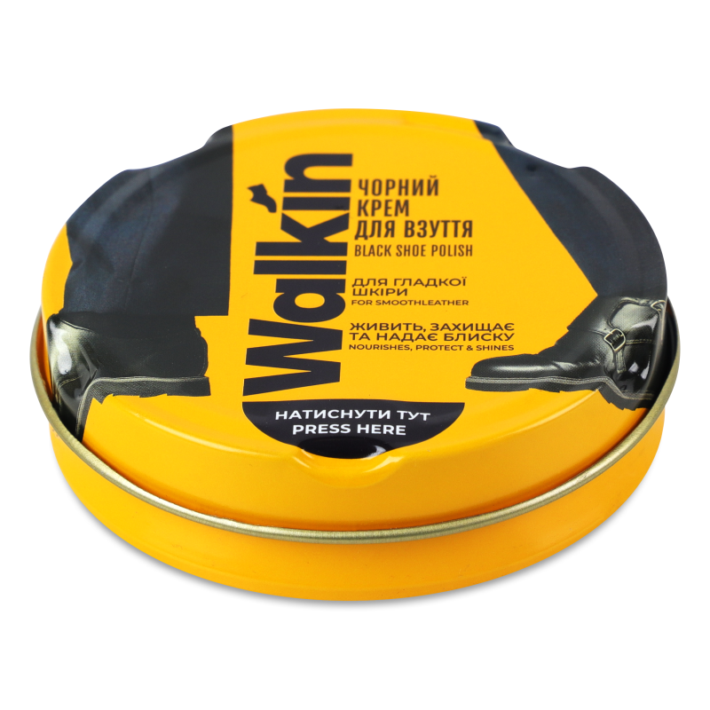 Крем д/взуття з гладкої шкіри чорний 50мл Волкін