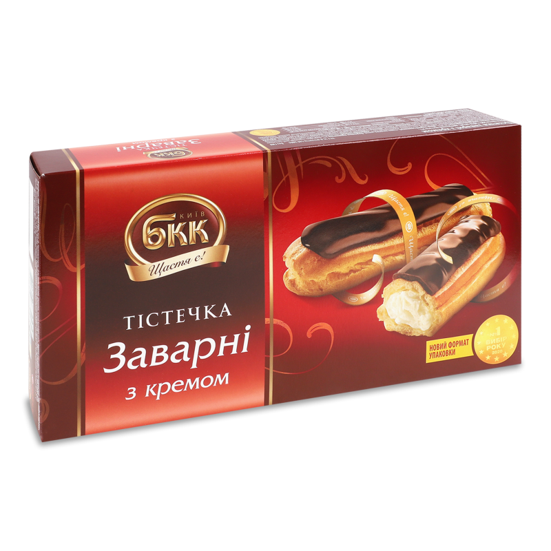 Тістечка Заварні з кремом 360г коробка БКК