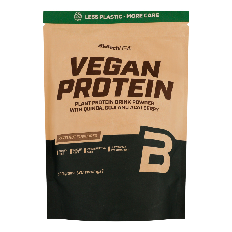 Порошок білковий для напоїв рослинний Лісовий горіх Vegan protein BioTechUSA