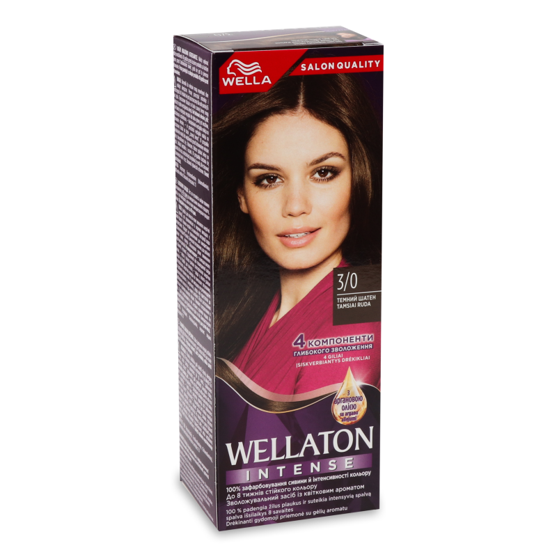 Крем-фарба д/волосся Інтенз 3/0 Темний шатен Веллатон